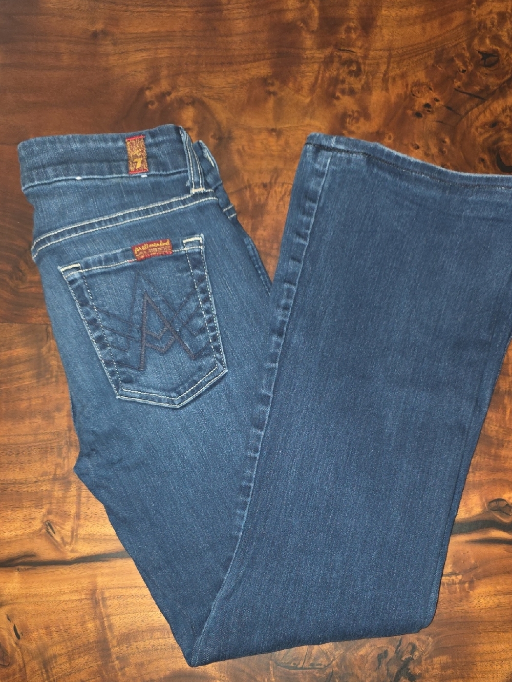 7 For All Mankind Women's Dark ✨️Indigo Bootcut Jeans✨️ FLARE✨️ - Picture 4 of 13